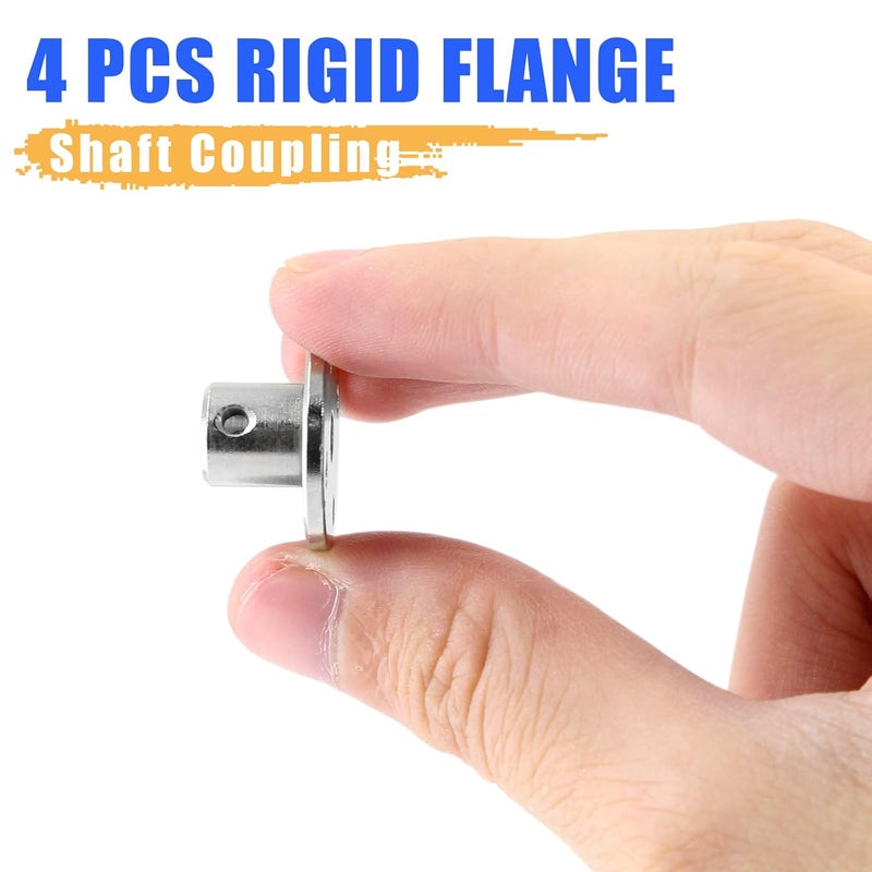 Bivethoi 4 Pcs Rigid Flange Shaft Coupling, 5mm High Hardness Metal Guide Coupler, Bearing Fittings Motor Connector with Some M3 Fastening Screw 1 Pcs Hex Wrench for DIY Handmade Model - Image 5